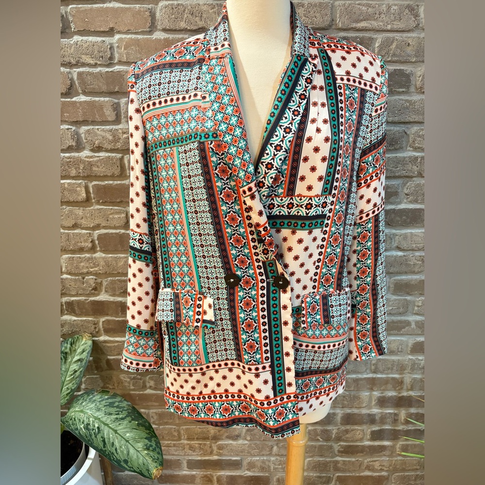 Zara Multicolor Patterned Blazer - image 1